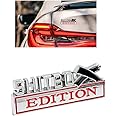 VAGURFO Alloy Shitbox Edition Emblems,Car Emblem Badge 3D Sticker Decal,3D Fender Sticker Badge Nameplate Decal Stickers Replacement Compatible with Most Car Truck SUV(Silver&Red)