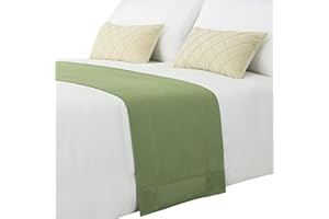 JADE POKE Bed Runner 210 x 50 cm for Queen Size Bed and Full Size Bed, Bed Throws for Foot of Bed, Green Bed Runner Bedding Scarves Decorations for Bedroom Hotel Wedding Room