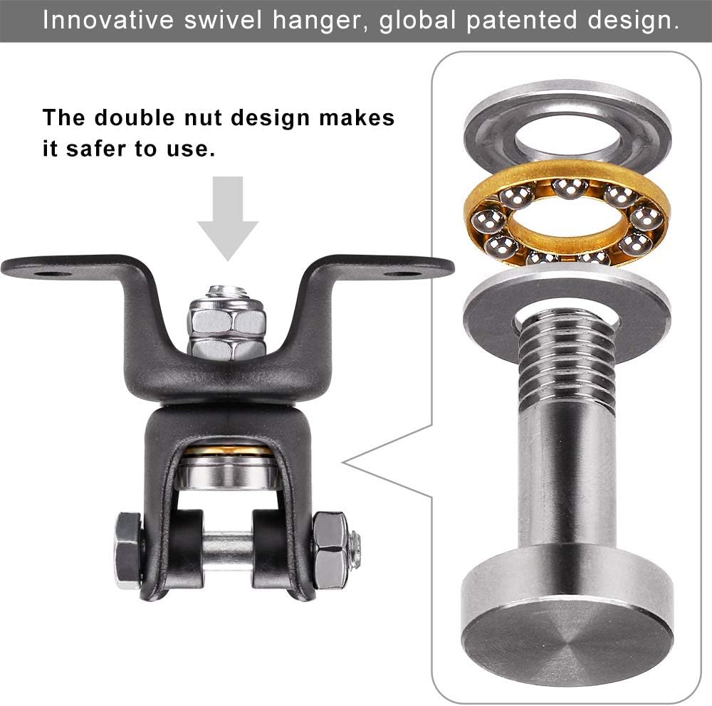 BeneLabel Heavy Duty Boxing Punching Bag Hnager, 360KG Capacity, 360° Rotation Wood Beam Holder with 2 Wood Screws for Wooden Sets, Bearing Design : Garden & Outdoor