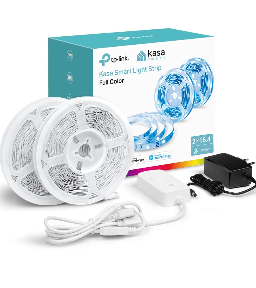 Photo 1 of Kasa Smart LED Light Strip, RGB, 32.8ft(2 Rolls of 16.4ft.) Wi-Fi LED Strip Works w/ Alexa & Google Assistant,High Brightness, Trimmable, Up to 25,000 Hours,2Yr Warranty (KL400L10),Multicolor