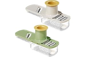 Multifunctional Garlic Grinder & Mandoline Slicer, Multifunctional Garlic Grinder Mini,Vegetable Mandoline Cutter with Contai