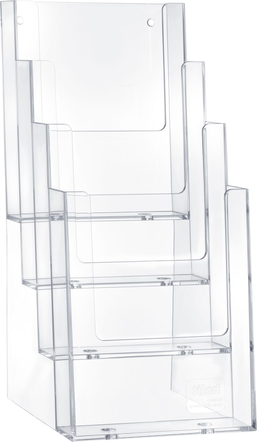 Helit H2352002 - Table brochure holder "the helpdesk" 4 x C6 format, crystal clear