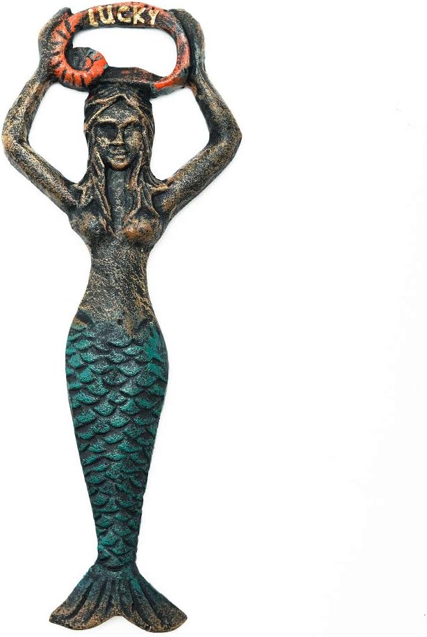 Sungmor Cast Iron Mermaid Bottle Opener, Vintage Portable Bottle Cap Opener