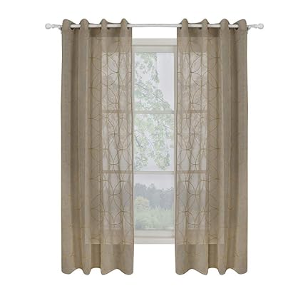 Set Di 2 Pezzi Semplice Schermo A Colori Solido Trattamenti Per Finestre Tende A Occhiello Top Anello Per Camera Da Letto Camera Da Letto Tende