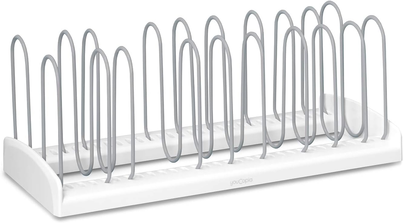 YouCopia Pan and Lid Rack StoreMore Adjustable, Large, White: Kitchen & Dining
