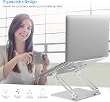 BoYata Laptop Stand Ergonomic Aluminum Height Adjustable 10-17 inch Silver view 2