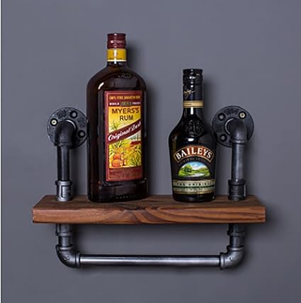 wandregale Eisen-Regal-Wand-hölzernes Regal-Weinlese-Schlauch