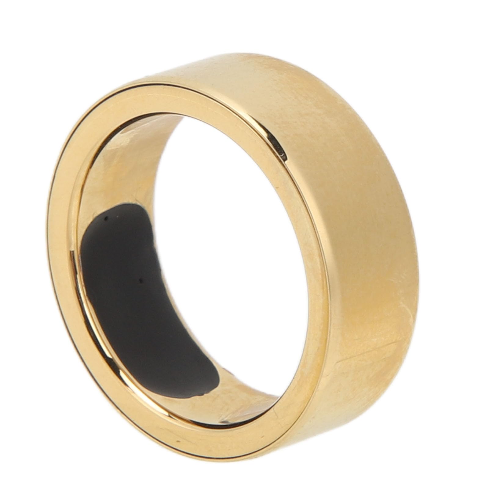 Smart Ring, Waterproof Wearable Bluetooth Fitness Health Tracker, Stainless Steel Gold Lightweight Health Ring with App for Heart Rate Monitor, Sleep, Pedometer, Body Temperature