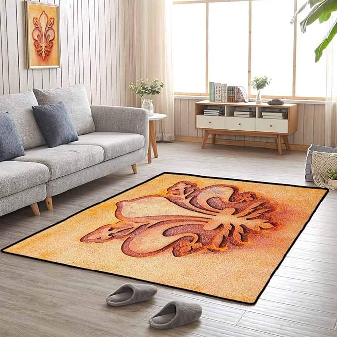 Fleur De Lis Living Room Area Rug 3'x5' Kids