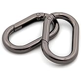 Carabiner Metal Spring Key Ring, 10 PCS Spring Keyring Buckle, Oval Ring for Bags