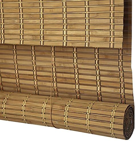 WUFENG Roll up Blind Bamboo Curtain Screen Sino-Japanese Style Rolling Shutter Shading Cut Off Door Curtain Balcony Tea Room 6 Colors 10 Sizes Customizable