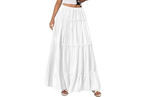BTFBM Skirts for Women 2026 Summer Boho Beach Vacation Clothes Casual Pleated High Waisted Flowy Maxi Skirt