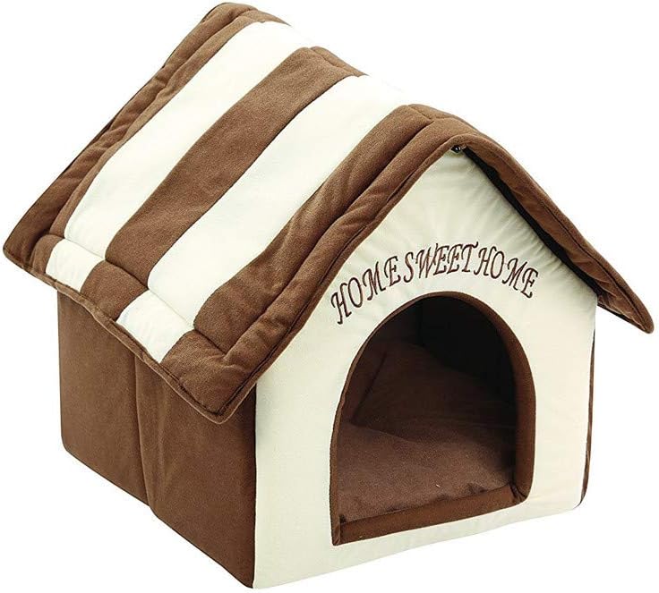 QUINTRA Pet Dog Cat Bed House Warm Soft Mat Bedding Igloo Basket Kennel Washable Snug (38x39.5x45cm)
