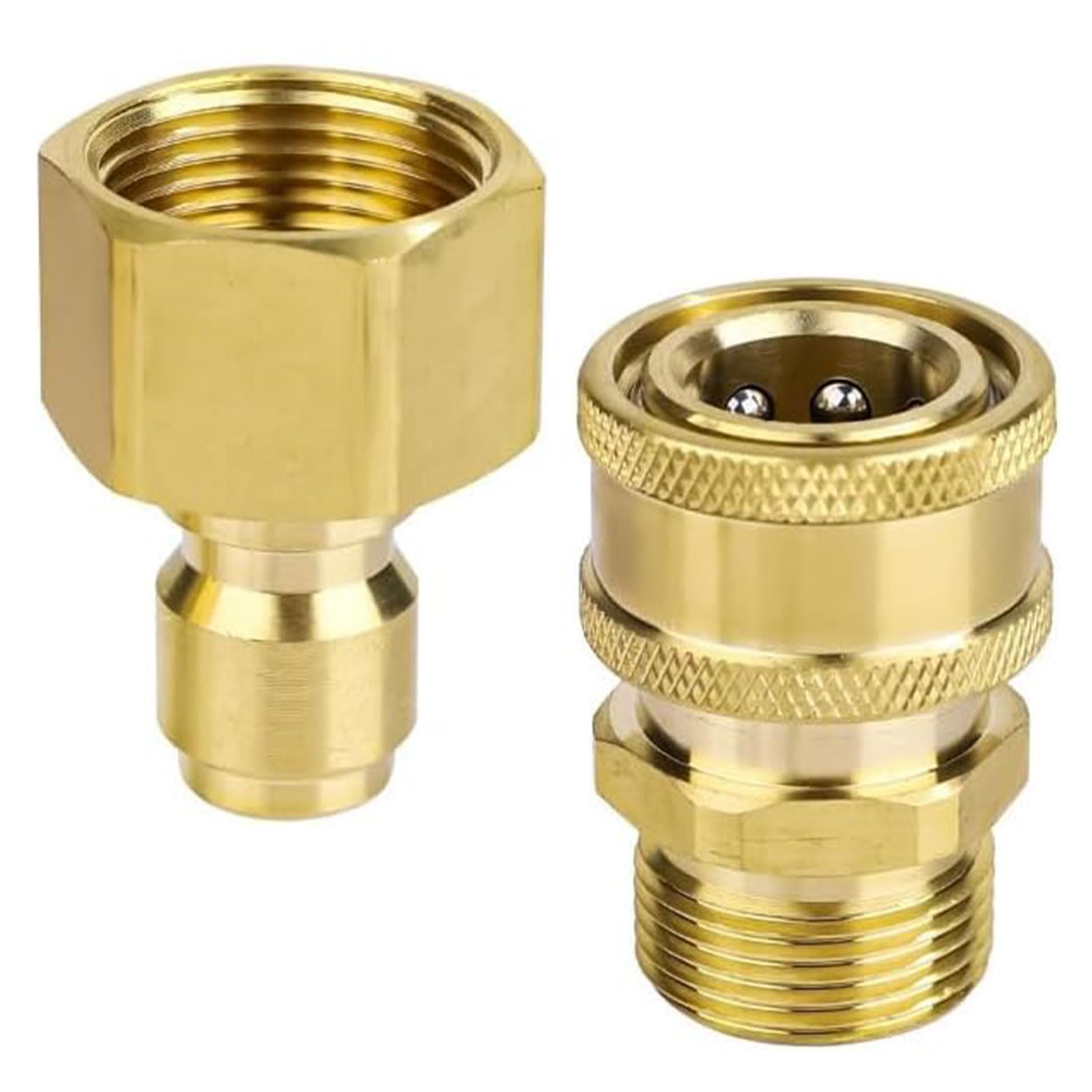 KARELLS Pressure Washer Quick Connect Kit,Quick Connect Fitting Coupler,2 PCS Pressure Washer Hose Connector,Pressure Washer Adapter,Pressure Washer Fast Connect & Quick Disconnect,for Hose,Pump