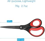 LIVINGO 2 Pack 8" Titanium Non-Stick Scissors, Comfort Grip Shears view 2