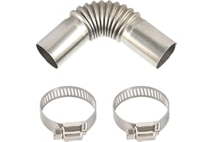 FASBET Stainless Steel Exhaust Pipe Elbow Connector 25mm Exhaust Elbow for Diesel Heater Pipes with 2 Clamps Diesel Heater Accessories Diesel Heater Exhaust Connector 25mm Air Diesel Parking Heater