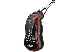 LEKATO Guitar Headphone Amp,Micro Electric Guitar Headphone Amp for Electric Guitar&Bass Rechargeable Bass Headphone Amplifier for Practice with 5 Effects(Clean Chorus Overdrive Distortion and Wah)