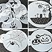 ART Kitchenware 2.76Inch 6pcs Halloween Cookie Stencil Set Cupcake Decoration Stencil Template Baking Mold Semi-Transparent ST-843S