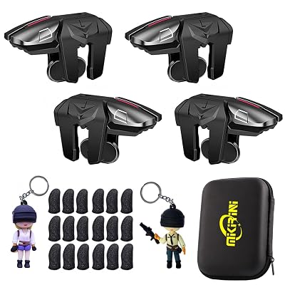 Mikirini PUBG Mobile Triggers 25 in 1 Combo, 4 Gaming Mobile Phone Game Controller for PUBG/Fortnite/Call of Duty/Rules of Survival, Aim & Fire Trigger for iPhone & Android Phone (Combo)