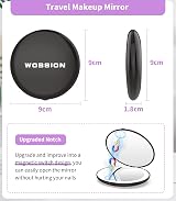 WOBSION Compact Mirror with Light 1X/10X Magnification LED Pocket Mirror Black view 3