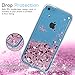 iPhone 5C Case,iPhone 5C Liquid Case with HD Screen Protector for Girls Women,LeYi Cute Design Shiny Glitter Moving Quicksand Clear TPU Protective Phone Case Cover for Apple iPhone 5C ZX Rose Gold
