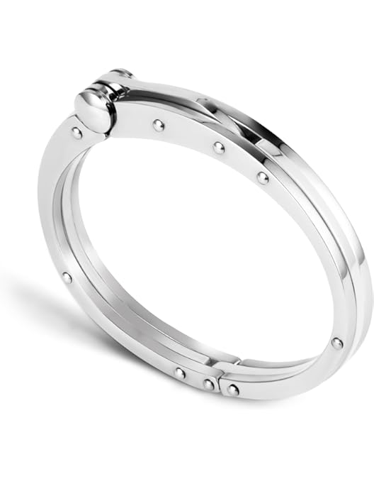 1/8" (3 Mm) Matte Silver-Tone Adjustable Stainless Steel Cuff Bracelet In Stock - Foto 11