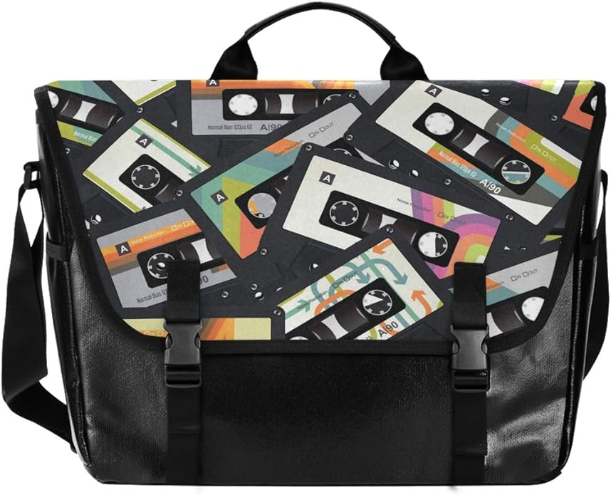 Messenger BagOld Cassette Tape Music Waterproof Canvas Leather