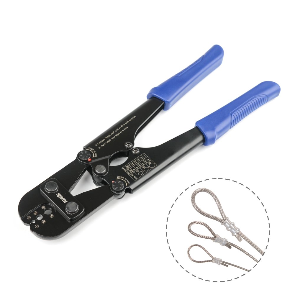 IWISS Wire Rope Crimping Tool for Aluminum Oval Sleeves,Stop Sleeves