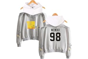 Xkpopfans Kpop Stray Kids Hoodie Yellow Wood Pullover Felix Minho Off The Shoulder Sweatshirt
