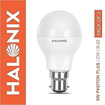 Halonix Photon Plus Base B22 9-Watt LED Bulb (Pack of 2, Cool Day Light)
