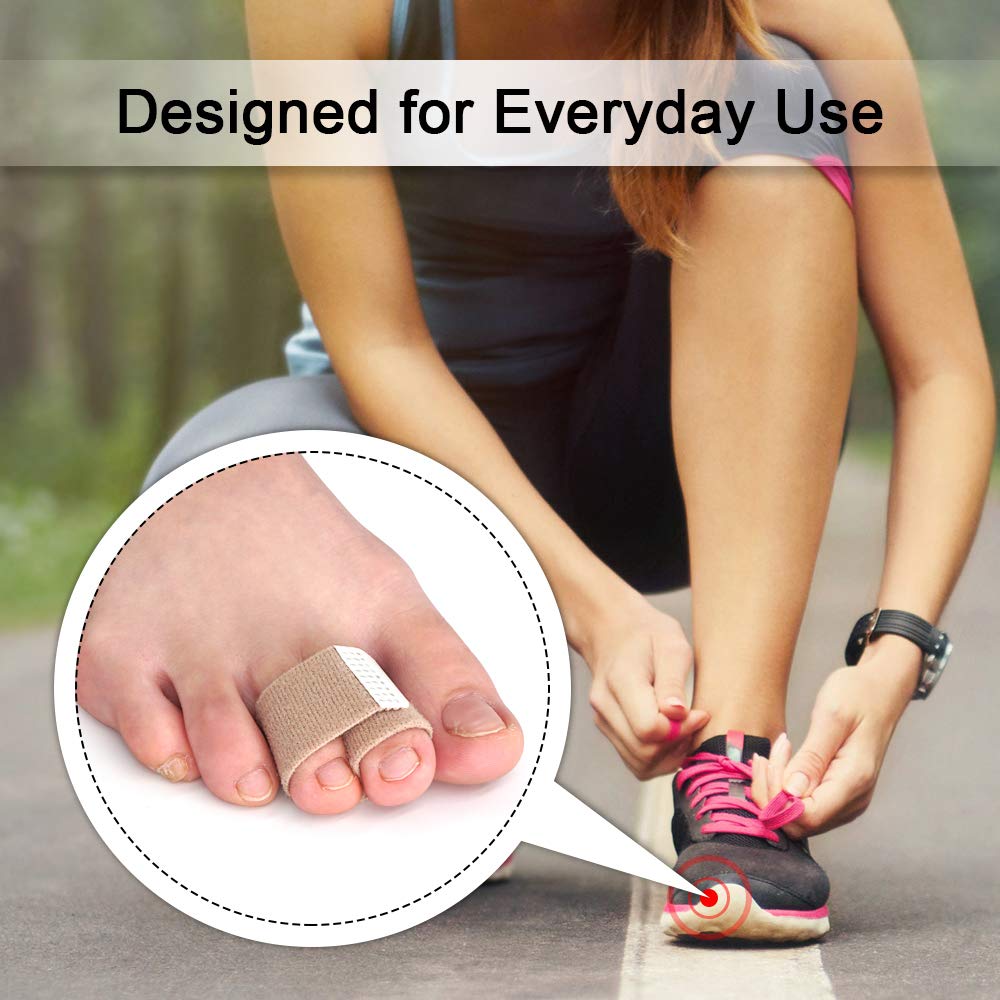 Skyfoot’s Broken Toe Wraps Hammer Toe Straight Cushioned Correction Bandages - Pack of 6 Toe Separator Splints