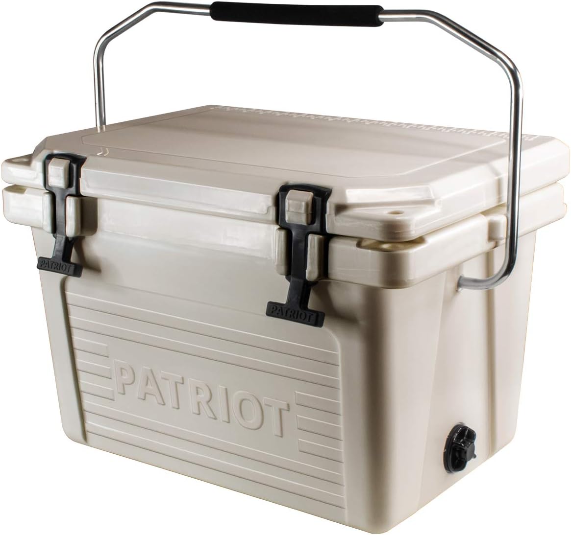 Amazon Com Patriot Heavy Duty 20qt Roto Molded Cooler With Steel Handle Bar Perfect For Fishing Hunting Construction Sites Tailgating Holds Up To 24 Cans Tan Garden Outdoor