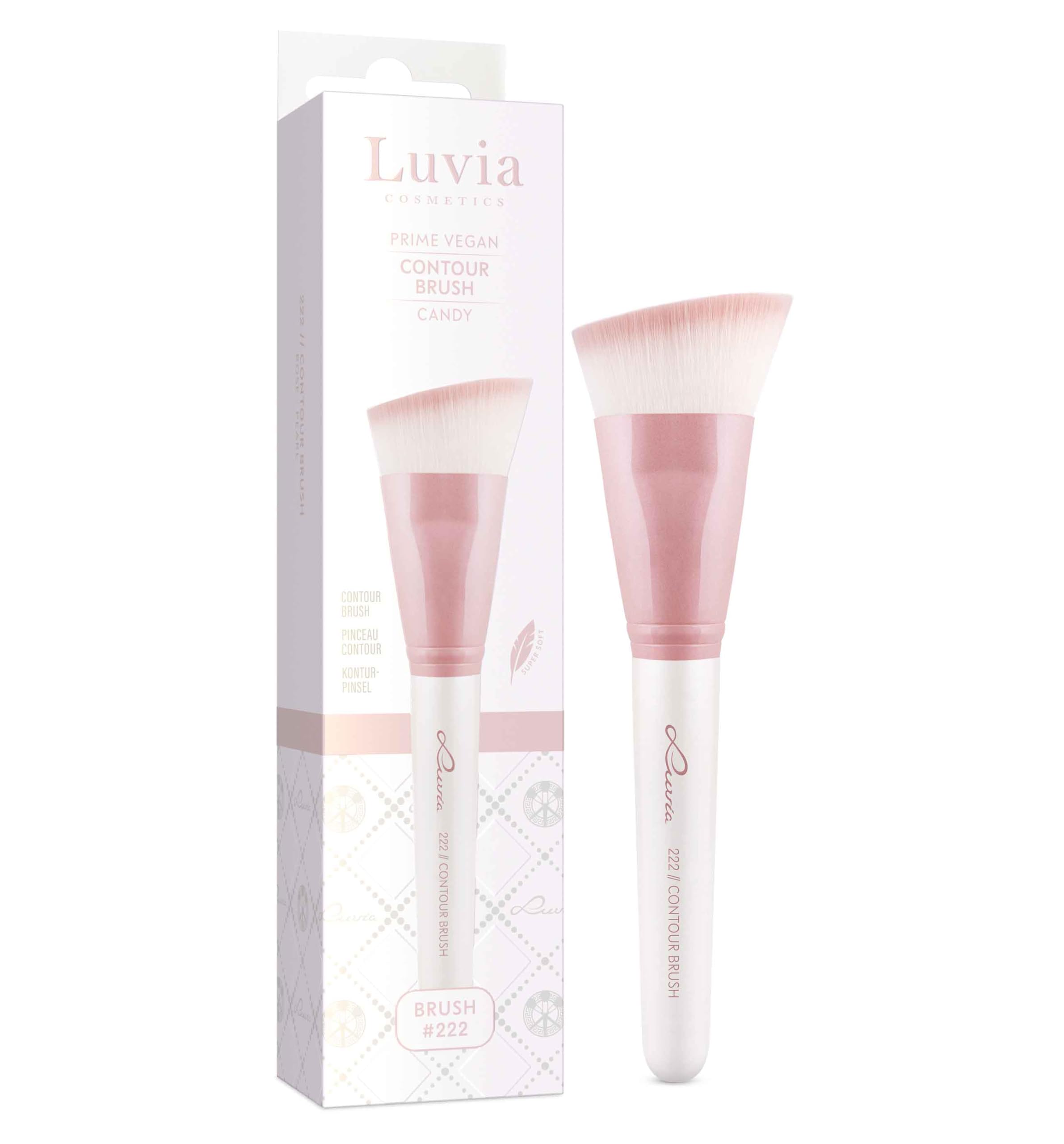 Luvia Professional Makeup Brush, Contour Make-Up Brush, Angled Brush, Vegan Cosmetic Brush, 222 // Contour Brush - Candy