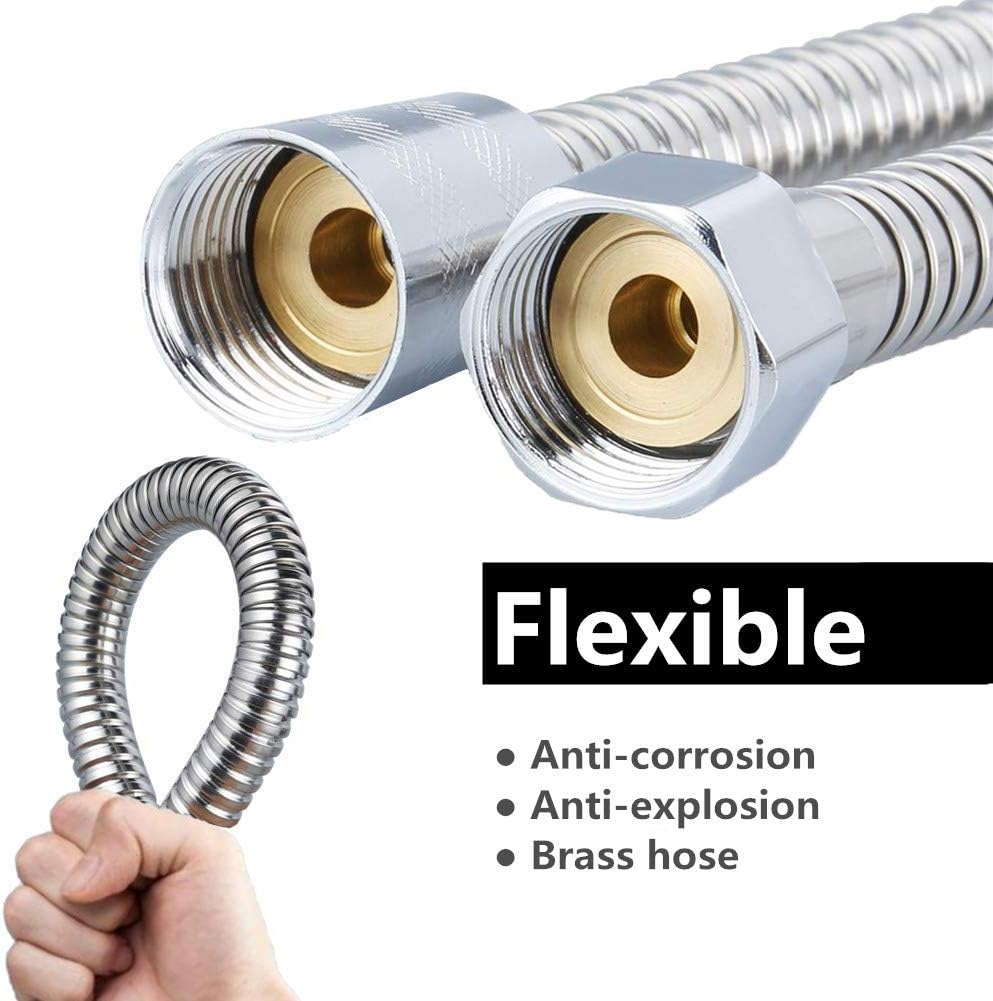 DIKER Shower Flexible Stainless Steel Hose, Replacement Shower Pipe