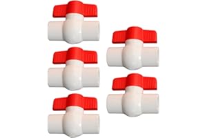 Pack of 5 Sturdy PVC Round Valves 2Inch Slip Socket Designs Portable for Water and Agricultural Irrigation Easy Installion Va