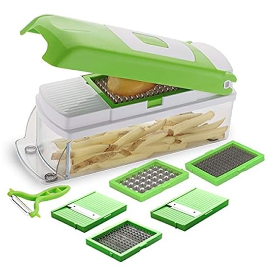 Buy N M Z Steel & Fiber 6 In 1 Slicer Vegetable Cutter, Multicolour Online at Low Prices in