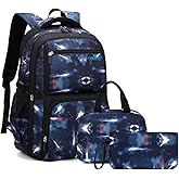 Galaxy-Print School-Bag Backpack for Boys Middle-School Elementary Bookbag
