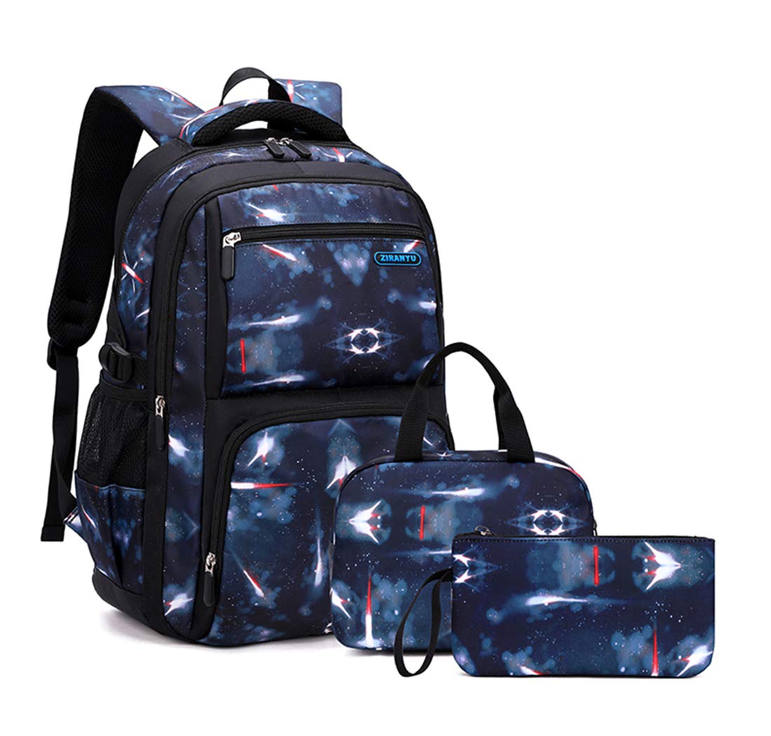 Space Boys Backpack and Lunch-Bag Set Middle School Elementary Rucksack