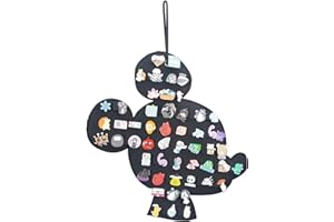 JOYMOMO Hanging Brooch Pin Organizer Enamel Pin Display Cute Cartoon Shape Brooch Pin Display Storage Holder for Brooch Pin(Without Accessories ) (black-mouse)