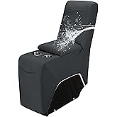 Easy-Going 100% Waterproof Recliner Console Cover, Stretch Middle Console Couch Covers for Reclining Sofas, Sectional L-Shape Furniture Protector for Kids & Pets, 1 Console Cover, Dark Gray