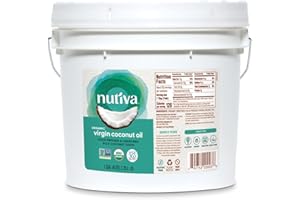 Nutiva Organic Coconut Oil 128 fl oz, Cold-Pressed, Unrefined Cooking Oil, Natural Hair Oil, Skin Oil, Massage Oil, USDA Organic, Extra Virgin Coconut Oil (Aceite de Coco)