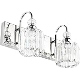 Ralbay Modern Bathroom Vanity Light - 2-Light Crystal Wall Fixture for Bathroom