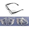 Safety Glasses Side Shields FAteam 2 Pairs Universal Safety Clear Flexible Side Shields Slip On Side Shields Fits All Eyeglasses Frames (≤17mm frames universal)