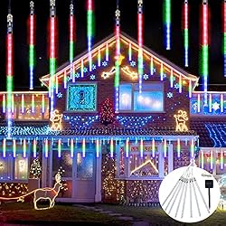 JMEXSUSS Solar Multicolor Meteor Rain Lights, 30cm