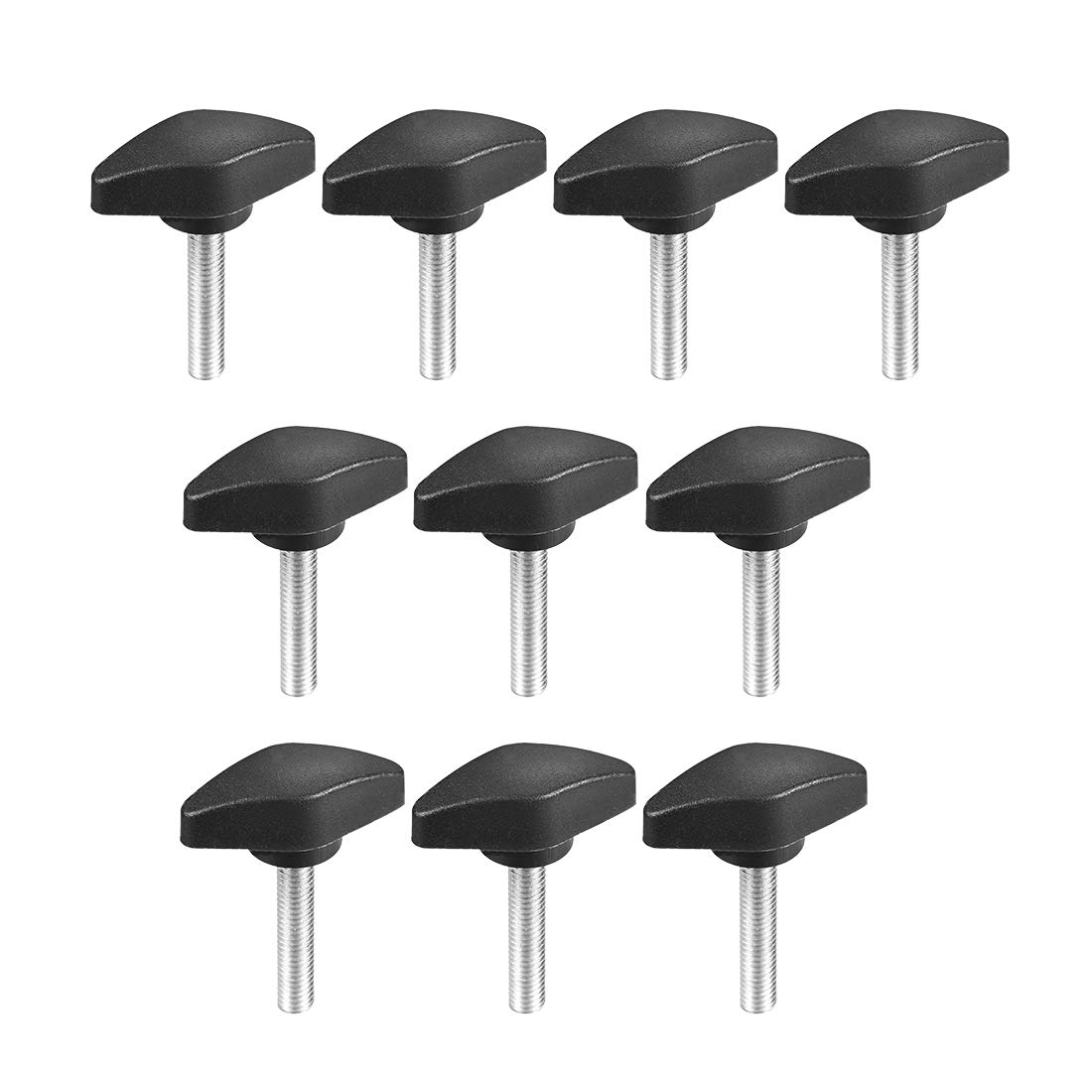 uxcell Clamping Handle Screw Knobs Handle M6 x 30mm Threaded T-Shape 10pcs