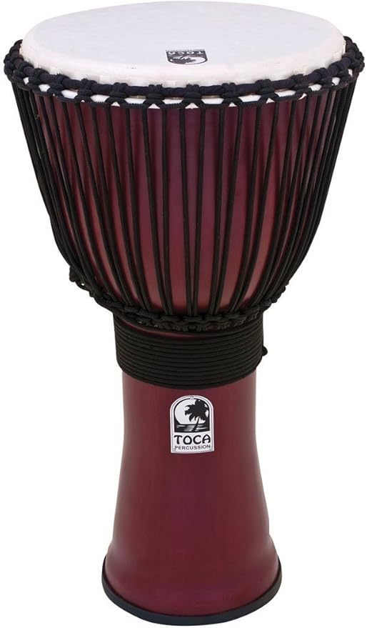 Toca TF2DJ12R Freestyle II Rope Tuned 12Inch Djembe Dark Red Finish Musical