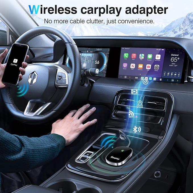 Vevavi Wireless CarPlay Adapter 2024 Upgraded, Converts Factory Wired CarPlay to Wireless, Plug and Play Car Play Wireless Adapter, Compatible with iPhone Multi-User Seamless Connection (Black)