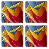 MSD Square Coasters Non-Slip Natural Rubber Desk