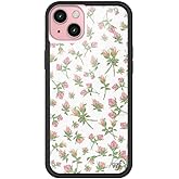 Wildflower Cases - Compatible with iPhone 16 Plus| Protective Black Bumper, 6.5ft Drop Test Certified, Women Owned Small Business | Pink White Floral Trendy Cute | Pink Posie Rosie