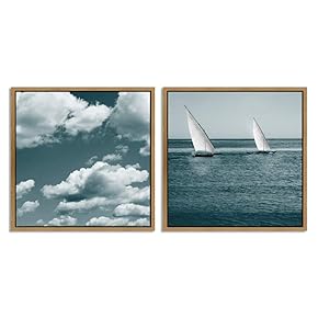 signwin 2 Piece Framed Canvas Wall Art Sailboat...